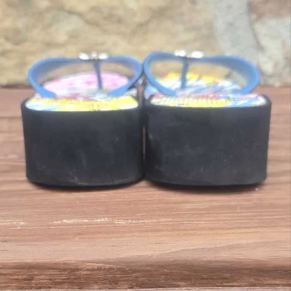 Brighton Multicolor Flip Flops with Black Straps - Picture 9 of 10